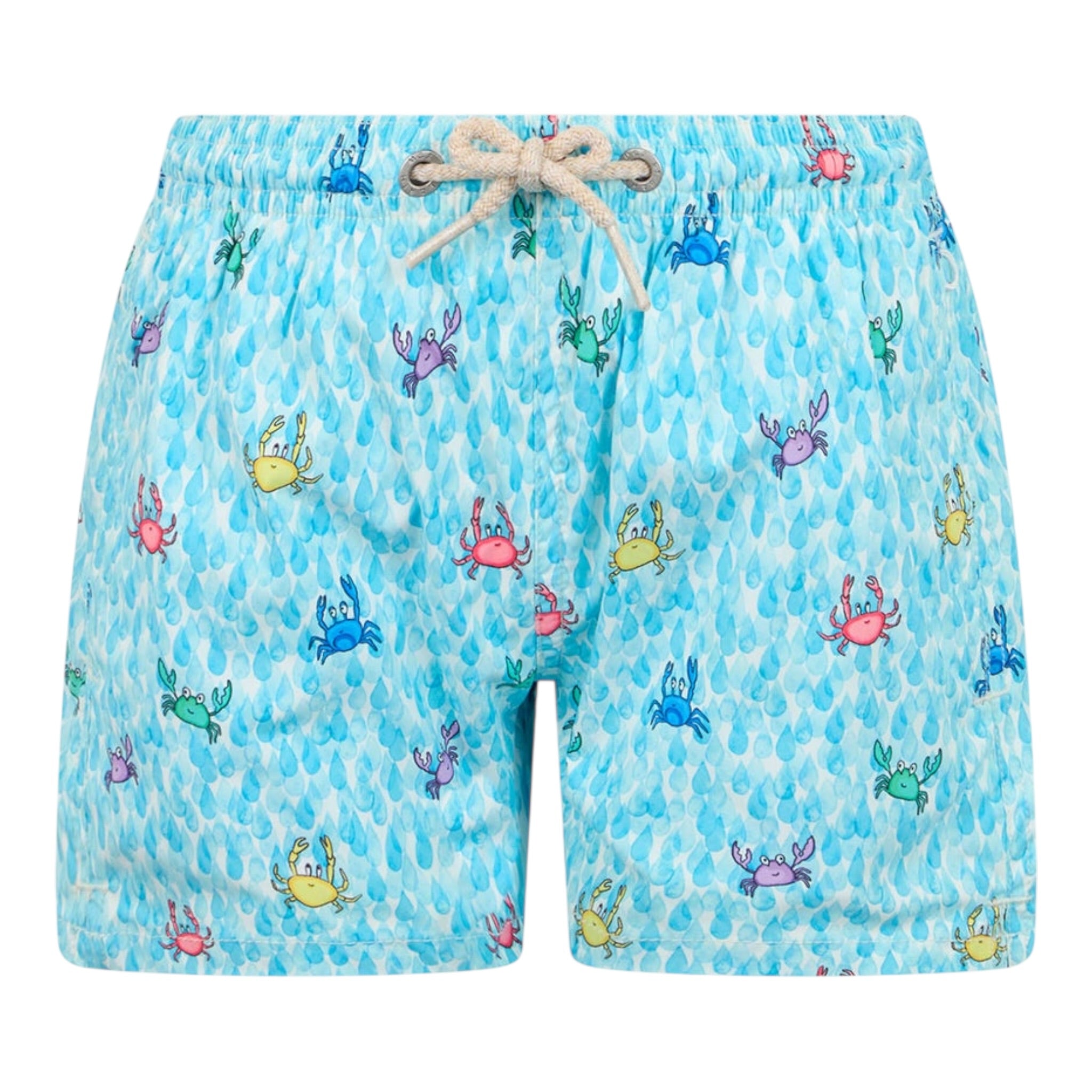 Saint Barth Costume Tinta Unita con Stampe Granchio per Bambino COMFORTLIGHT AZZURRO SAINT BARTH 