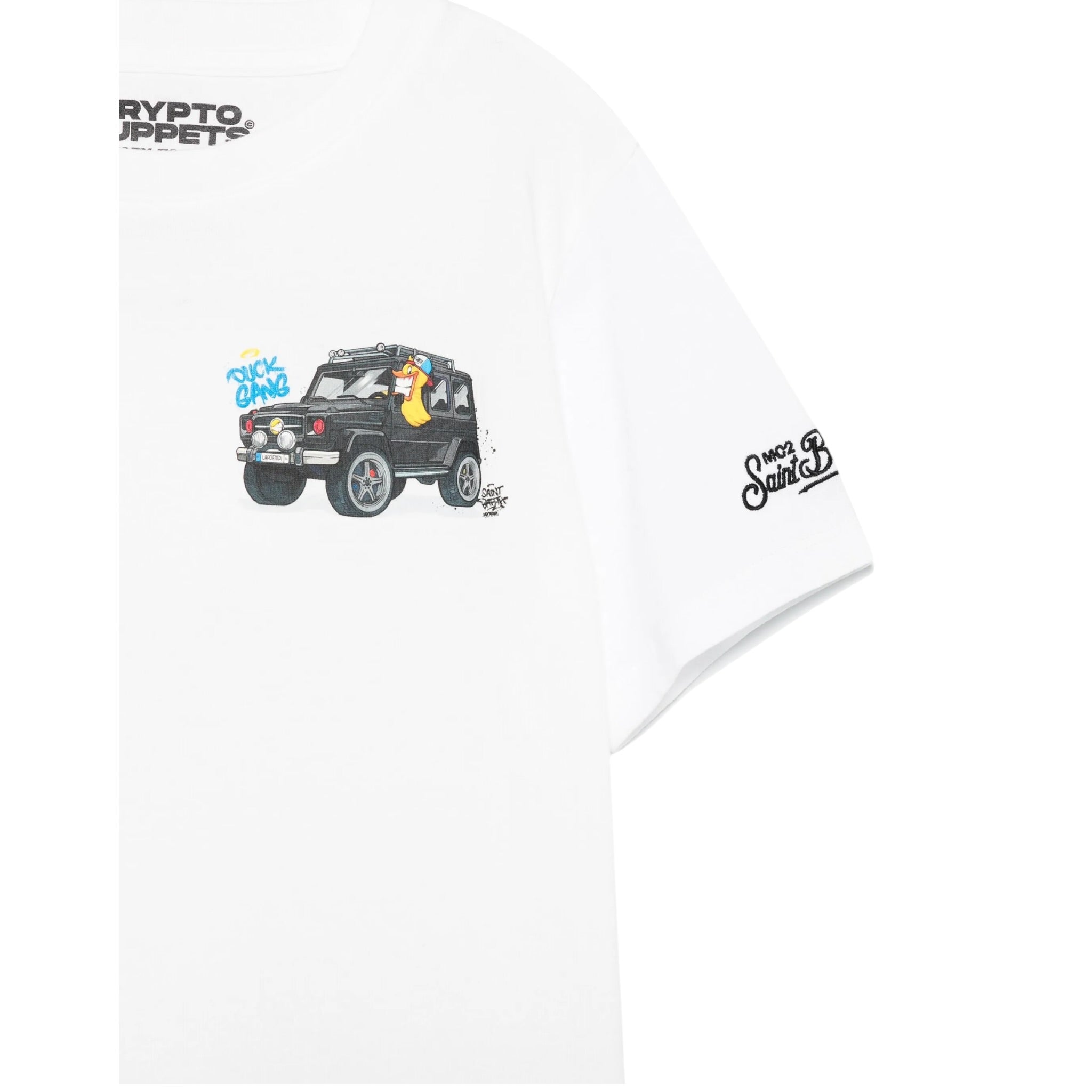 Saint Barth T-Shirt Girocollo Tinta Unita con Stampa per Bambino CPTGAN BIANCO SAINT BARTH 