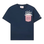 Saint Barth T-Shirt Girocollo Tinta Unita con Stampa per Bambino EDD0001 BLU SAINT BARTH 