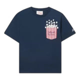 Saint Barth T-Shirt Girocollo Tinta Unita con Stampa per Bambino EDD0001 BLU SAINT BARTH 