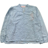 Saint Barth Camicia Manica Lunga Fantasia Zebrata per Bambina HARPERXXX AZZURRO SAINT BARTH 