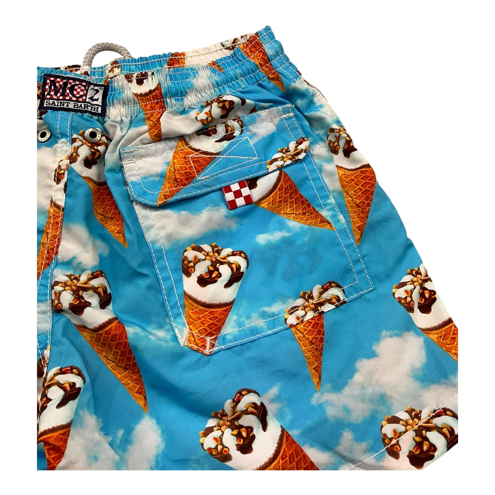 Saint Barth Costume Tinta Unita con Cornetti Algida per Bambino JEA000102291 AZZURRO SAINT BARTH 