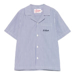Saint Barth Camicia Mezza Manica Fantasia A Righe per Bambino KALE002 BLU SAINT BARTH 