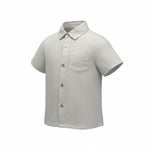 Saint Barth Camicia Tinta Unita con Logo per Neonato LINENNNN BEIGE SAINT BARTH 