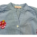 Saint Barth Camicia Manica Lunga Fantasia Quadretti per Bambina LIONA BLU SAINT BARTH 