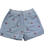Saint Barth Short Fantasia A Righe con Ricami Fragole per Bambina MEAVEJRR BIANCO/BLU SAINT BARTH 