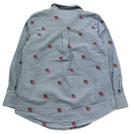Saint Barth Camicia Manica Lunga Fantasia A Irghe E Ricami Fragole per Bambina MINIBRIGITTE BLU SAINT BARTH 
