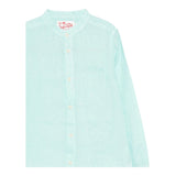 Saint Barth Camicia Tinta Unita con Collo Coreano per Bambino PAT0001 AZZURRO SAINT BARTH 