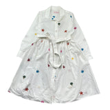 Saint Barth Abito Manica Lunga Tinta Unita con Ricami per Bambina PHILPA BIANCO SAINT BARTH 