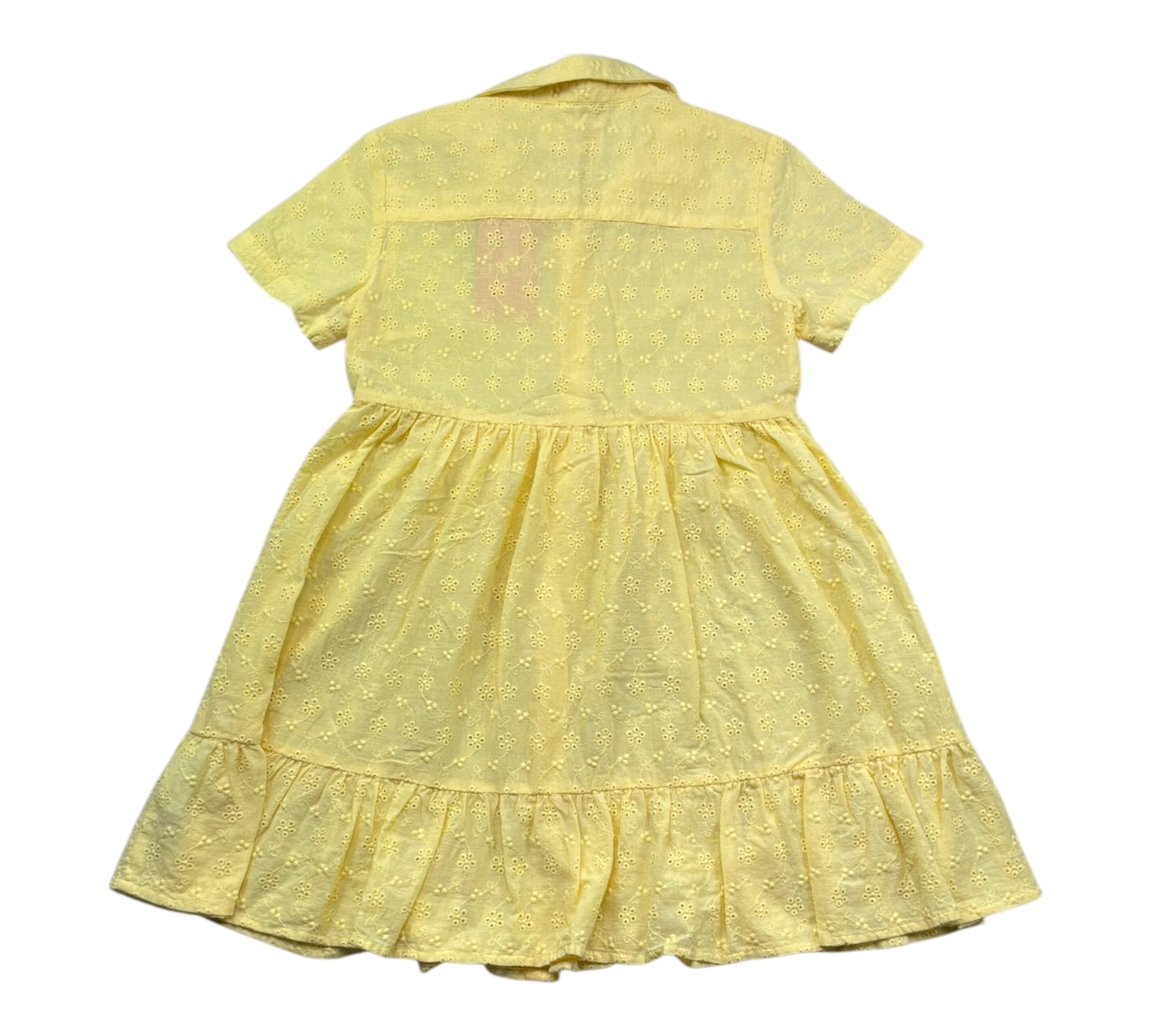 Saint Barth Abito Mezza Manica Tinta Unita In Pizzo Sangallo per Bambina SANGALLO GIALLO SAINT BARTH 