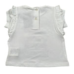 Sarabanda T-Shirt Girocollo Tinta Unita con Stampe per Neonata 04421 BIANCO SARABANDA 