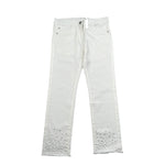 Sarabanda Pantalone Tinta Unita con Brillantini per Bambina 06257 BIANCO SARABANDA 