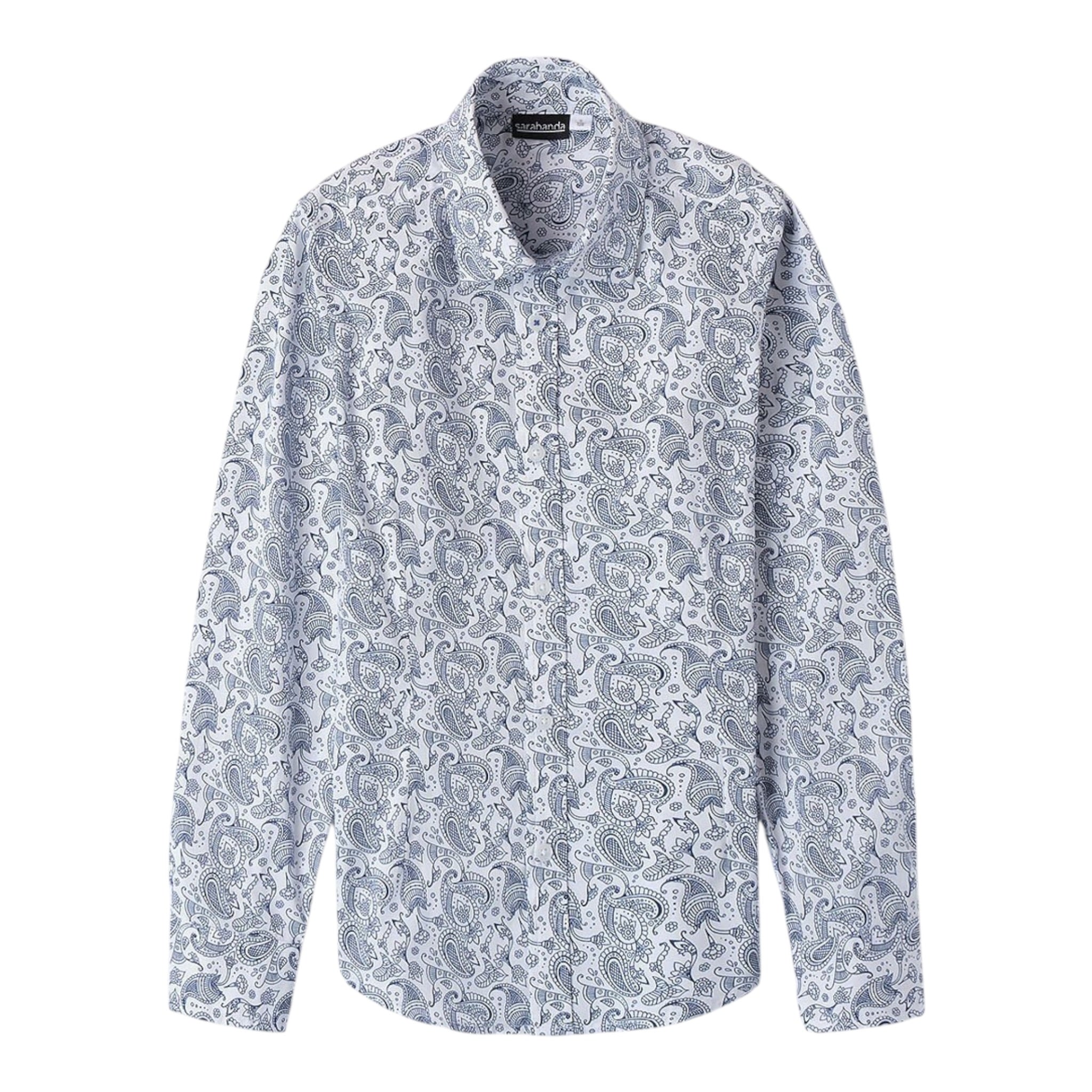 Sarabanda Camicia Manica Lunga Tinta Unita Stampa Fantasia per Bambino 08603 BIANCO SARABANDA 