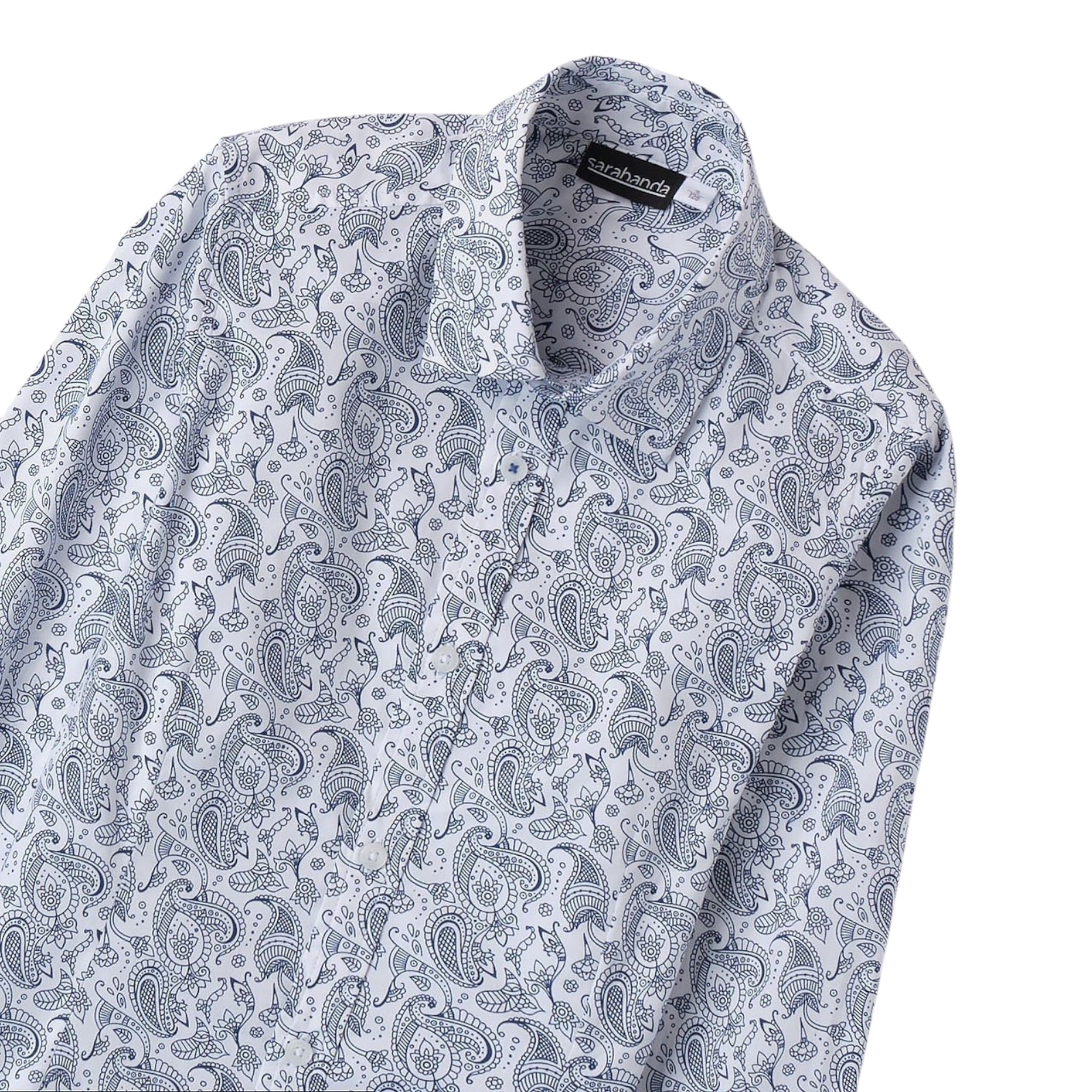 Sarabanda Camicia Manica Lunga Tinta Unita Stampa Fantasia per Bambino 08603 BIANCO SARABANDA 