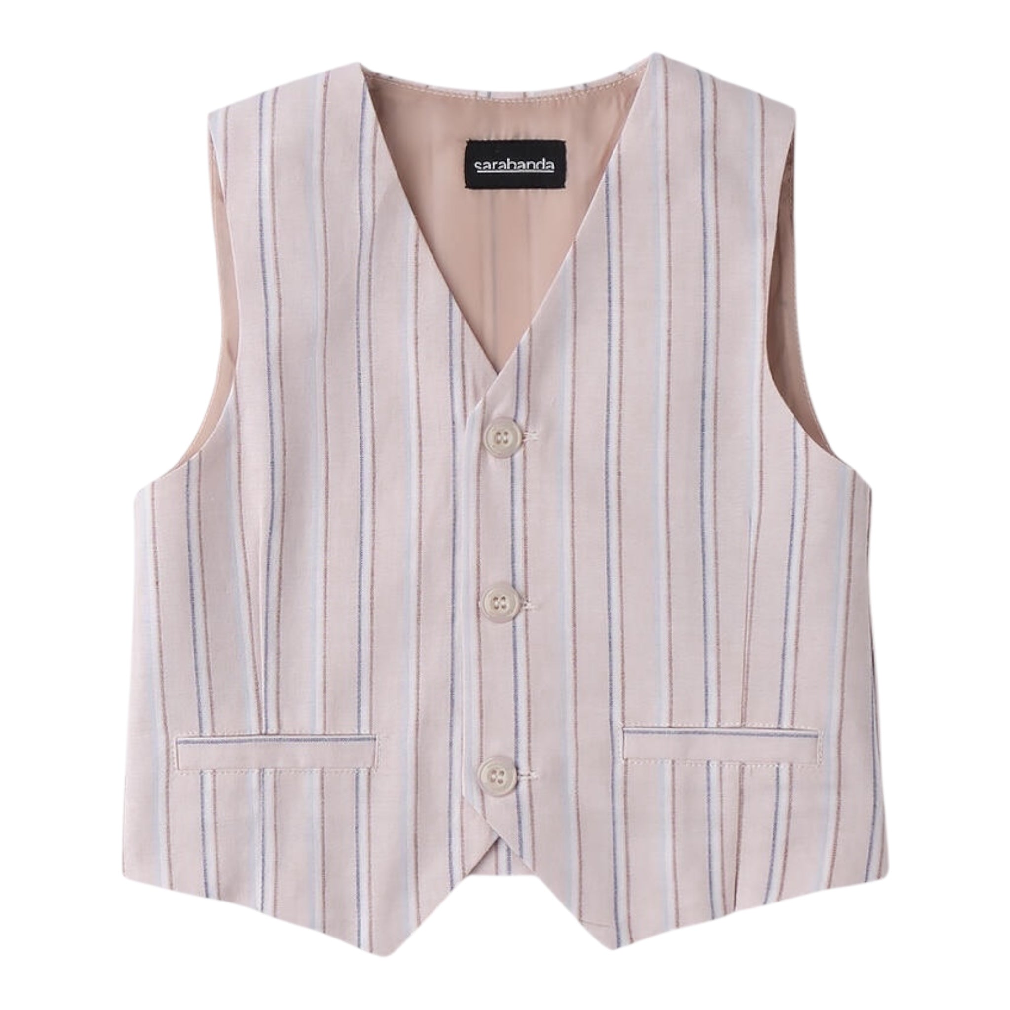 Sarabanda Gilet Tinta Unita Fantasia A Righe per Neonato 0B072N BEIGE SARABANDA 