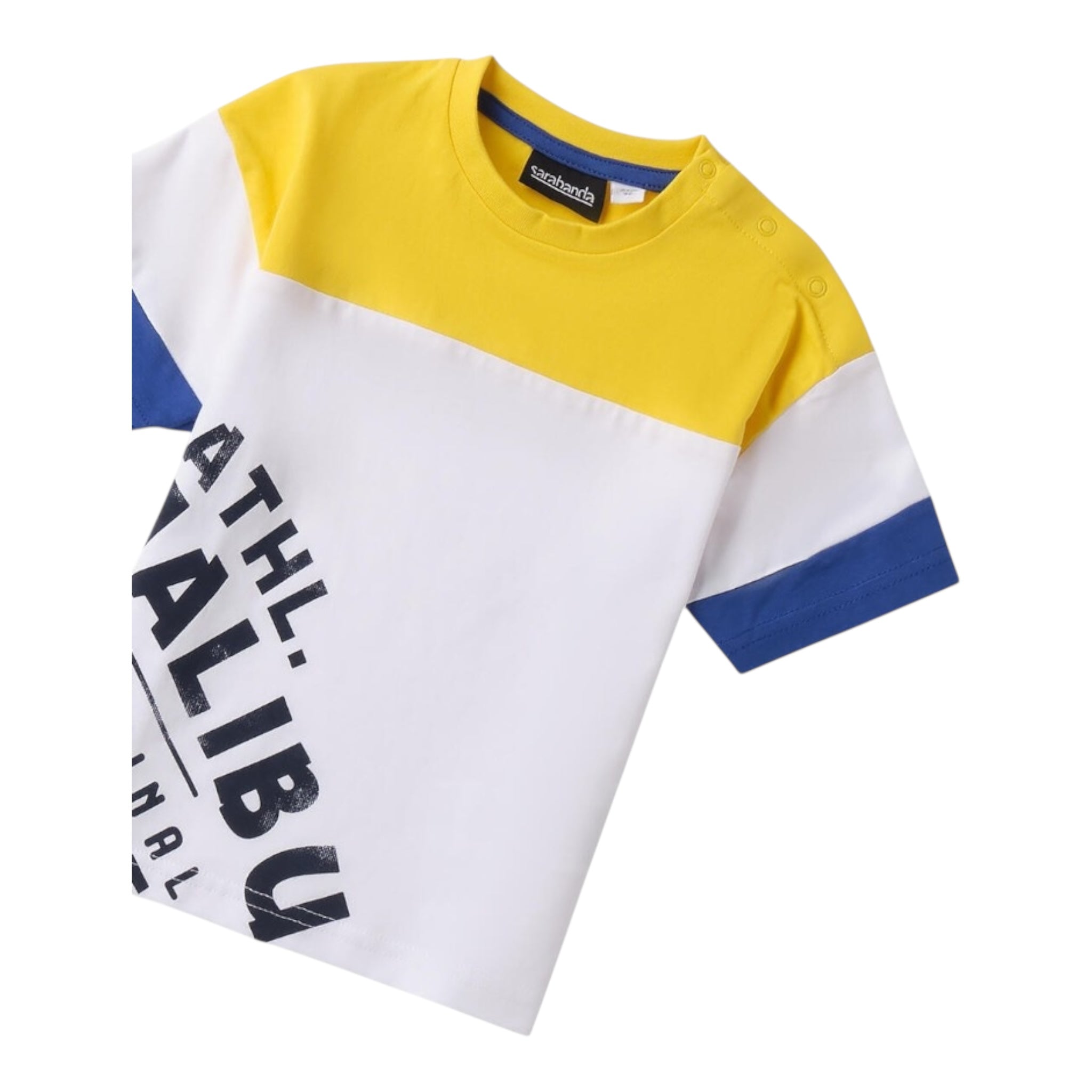 Sarabanda T-Shirt Tinta Unita con Stampa per Neonato 0B115 BIANCO SARABANDA 