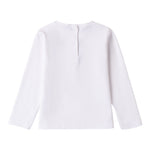 Sarabanda Shirt Girocollo Tinta Unita con Stampa per Bambina 0B206 BIANCO SARABANDA 