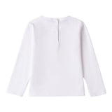 Sarabanda Shirt Girocollo Tinta Unita con Stampa per Bambina 0B206 BIANCO SARABANDA 
