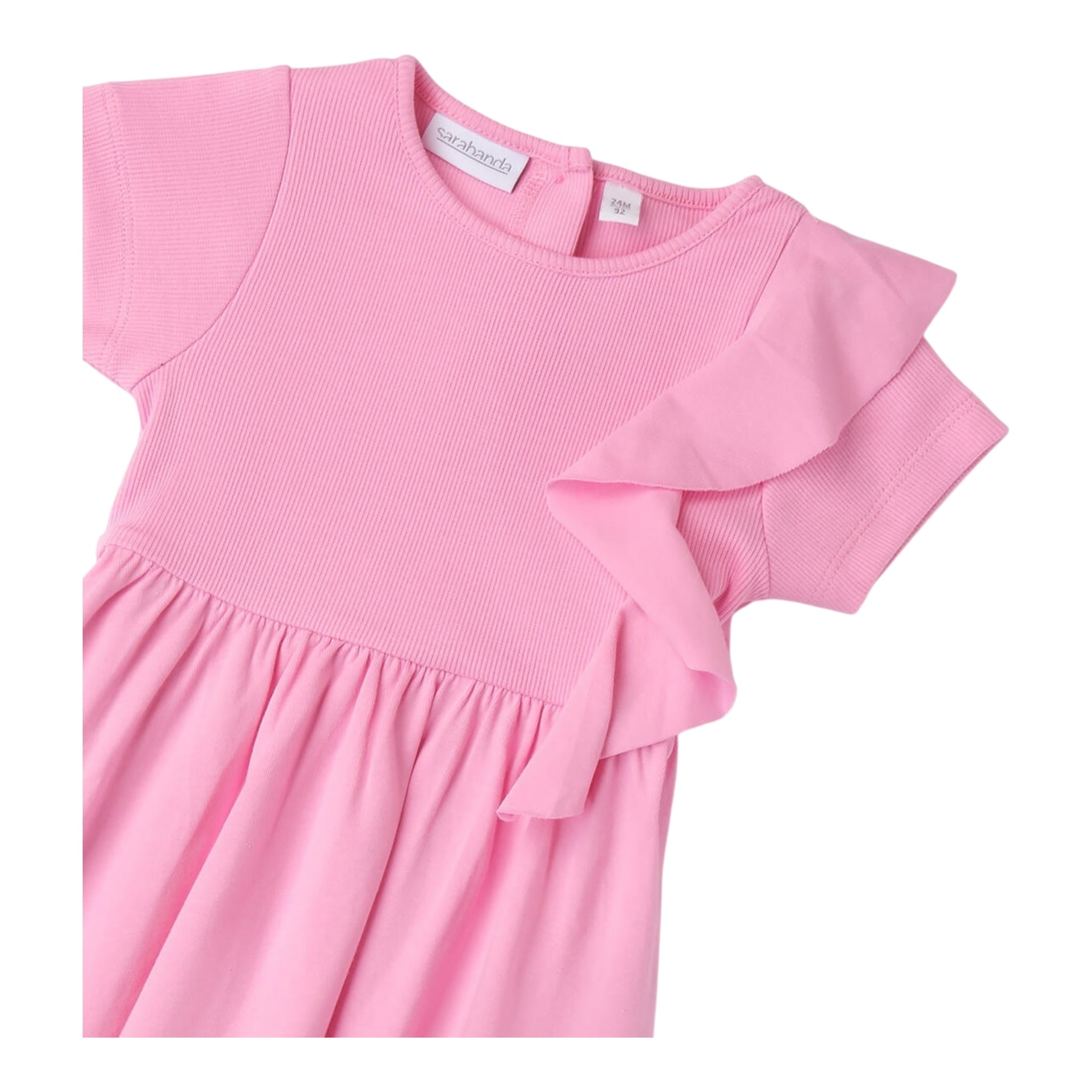 Sarabanda Abito Mezza Manica Tinta Unita per Neonata 0B231 ROSA SARABANDA 