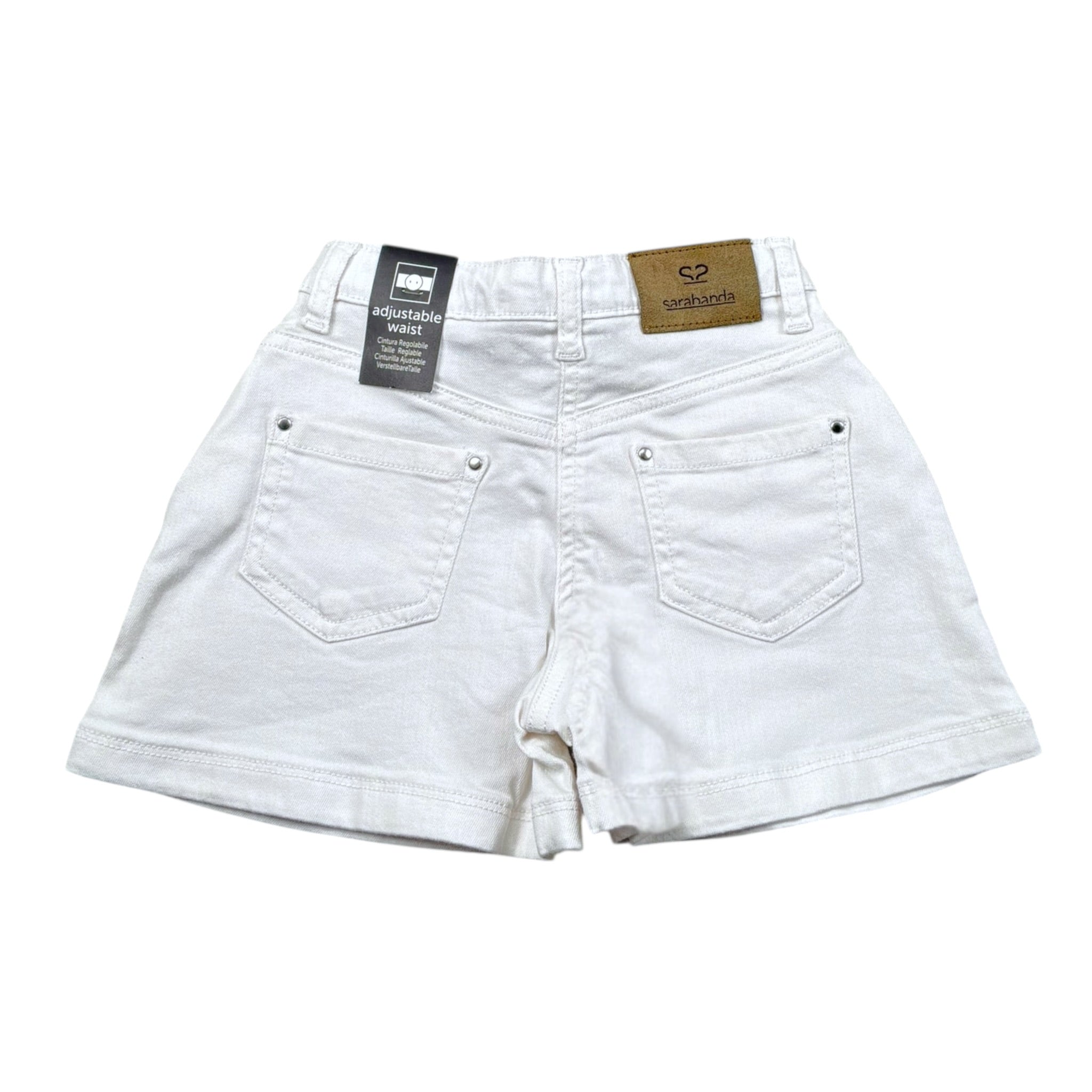 Sarabanda Short Tinta Unita con Girovita Regolabile per Neonata 0B327N BIANCO SARABANDA 