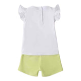Sarabanda Completo 2 Pezzi T-Shirt-Shorts per Neonata 0B349 BIANCO/VERDE SARABANDA 