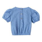 Sarabanda Top Tinta Unita Traforato per Bambina 0B357X AZZURRO SARABANDA 