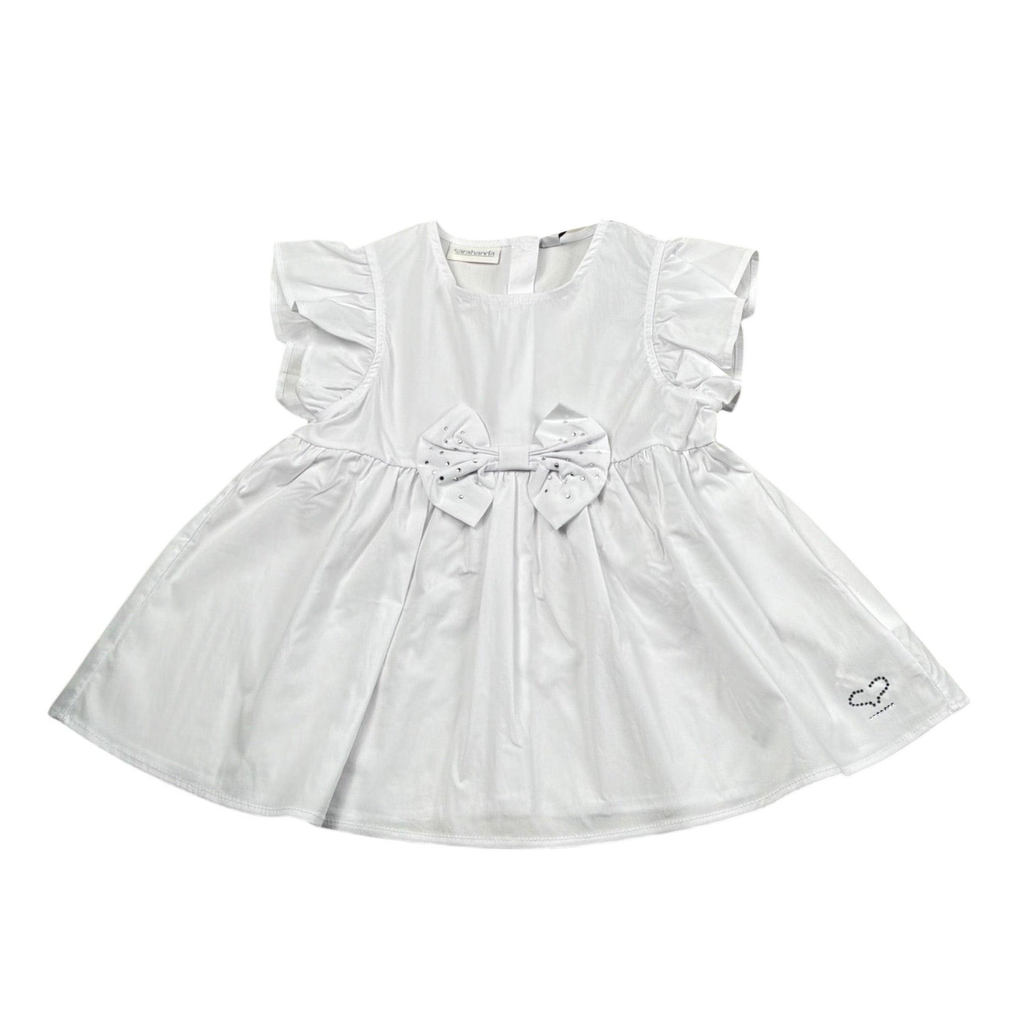 Sarabanda Camicia Tinta Unita con Balze per Neonata 0B358N BIANCO SARABANDA 
