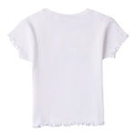 Sarabanda T-Shirt Girocollo tinta unita con Stampa Bianco per Bambina 0B445 BIANCO SARABANDA 