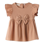 Sarabanda Camicia Mezza Manica con Fiocco per Neonata 0B538N MARRONE SARABANDA 
