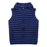 Save The Duck Giubbino Tinta Unita Modello Smanicato con Zip per Bambino J80649X BLU SAVE THE DUCK 
