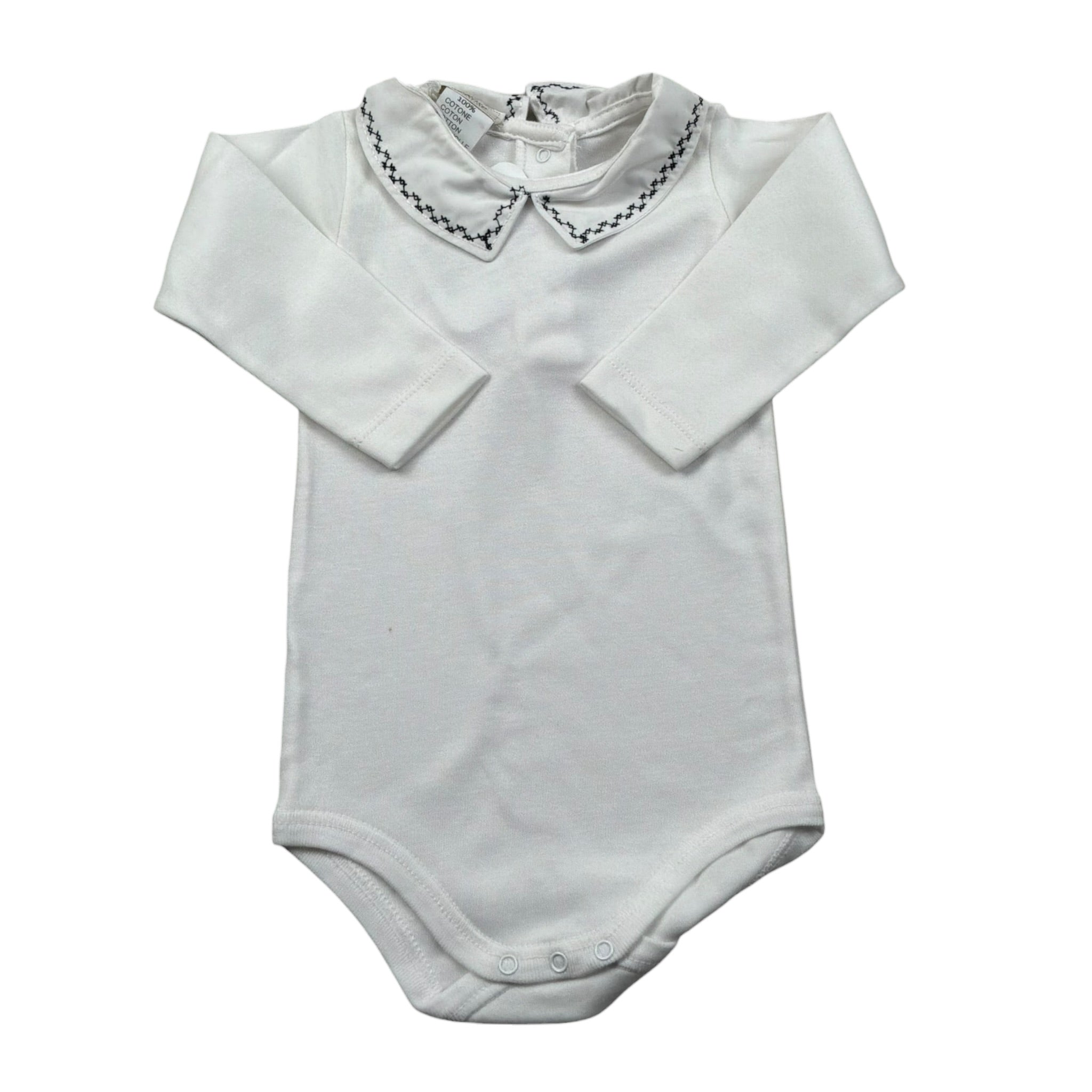 Seerose Body Manica Lunga Tinta Unita con Colletto per Neonata BDRS BIANCO SEEROSE 