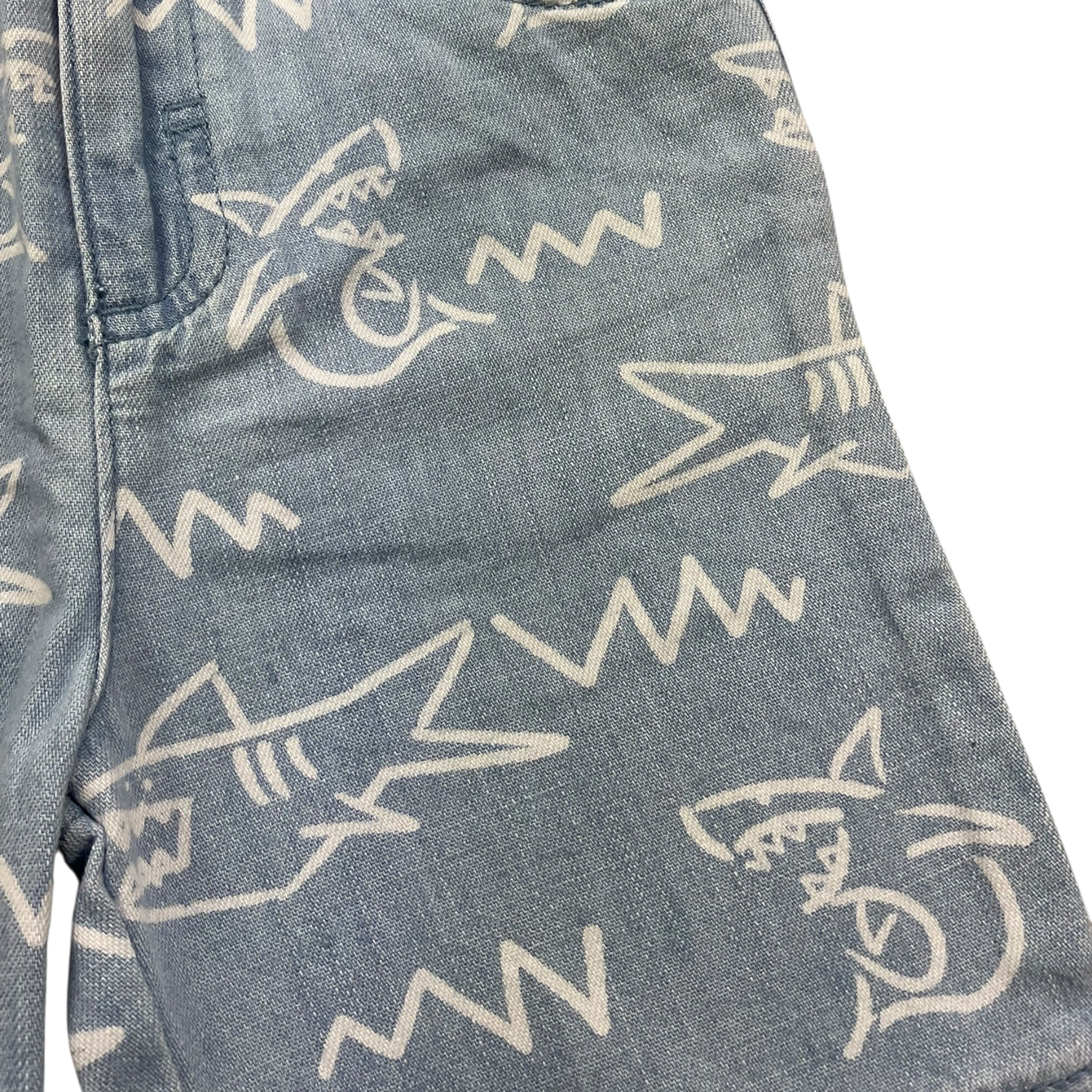 Stella Mccartney Bermuda In Denim Tinta Unita con Stampa per Bambino TU6649 AZZURRO STELLA McCARTNEY 