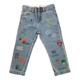 Stella Mccartney Jeans Tinta Unita con Stampa per Neonato TV6Q10 AZZURRO STELLA McCARTNEY 