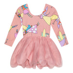 Stella Mccartney Abito Manica Lunga Tinta Unita con Tulle per Bambina TW1A90 ROSA STELLA McCARTNEY 