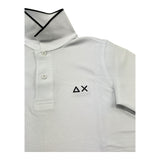 Sun68 Polo Mezza Manica Tinta Unita con Logo per Bambino A34313 BIANCO SUN68 