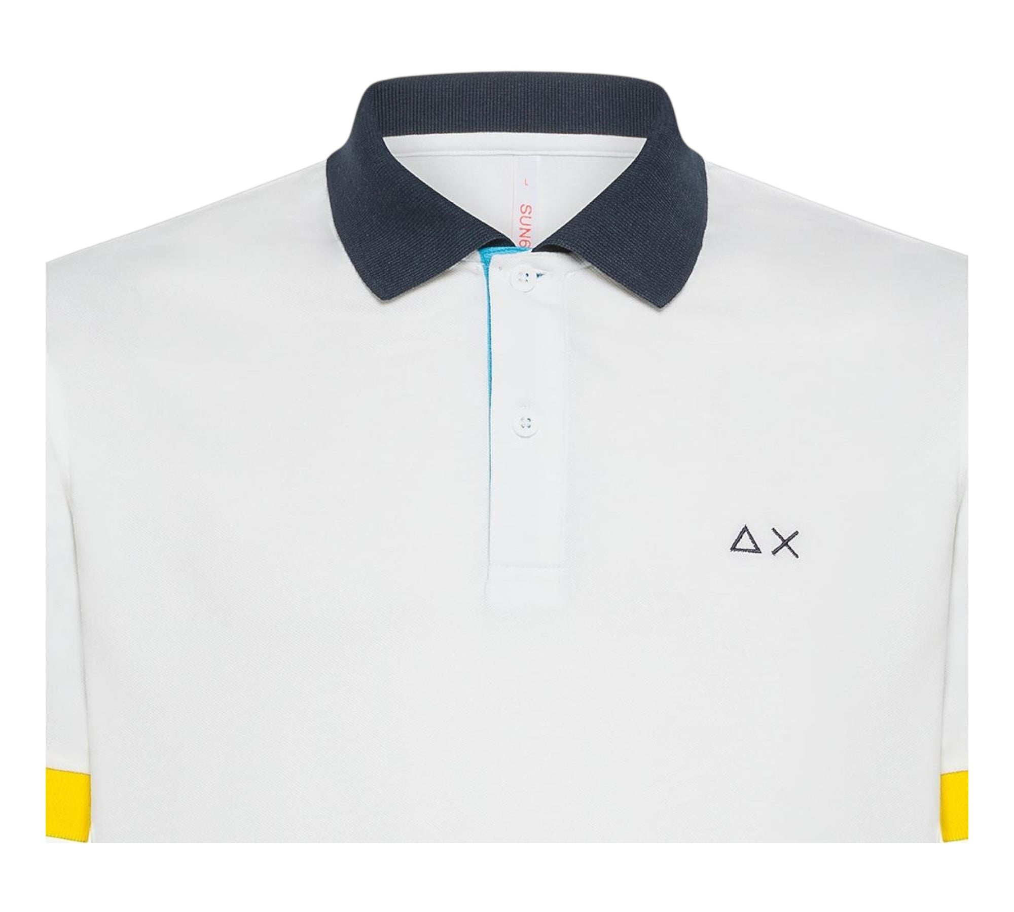 Sun68 Polo Mezza Manica Tinta Unita con Colletto In Contrasto per Bambino A34315 BIANCO SUN68 