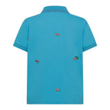 Sun68 Polo Mezza Manica Tinta Unita con Stampa per Bambino A35328X AZZURRO SUN68 