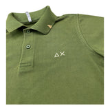 Sun68 Polo Mezza Manica Tinta Unita con Logo per Bambino CPA35301 VERDE SUN68 