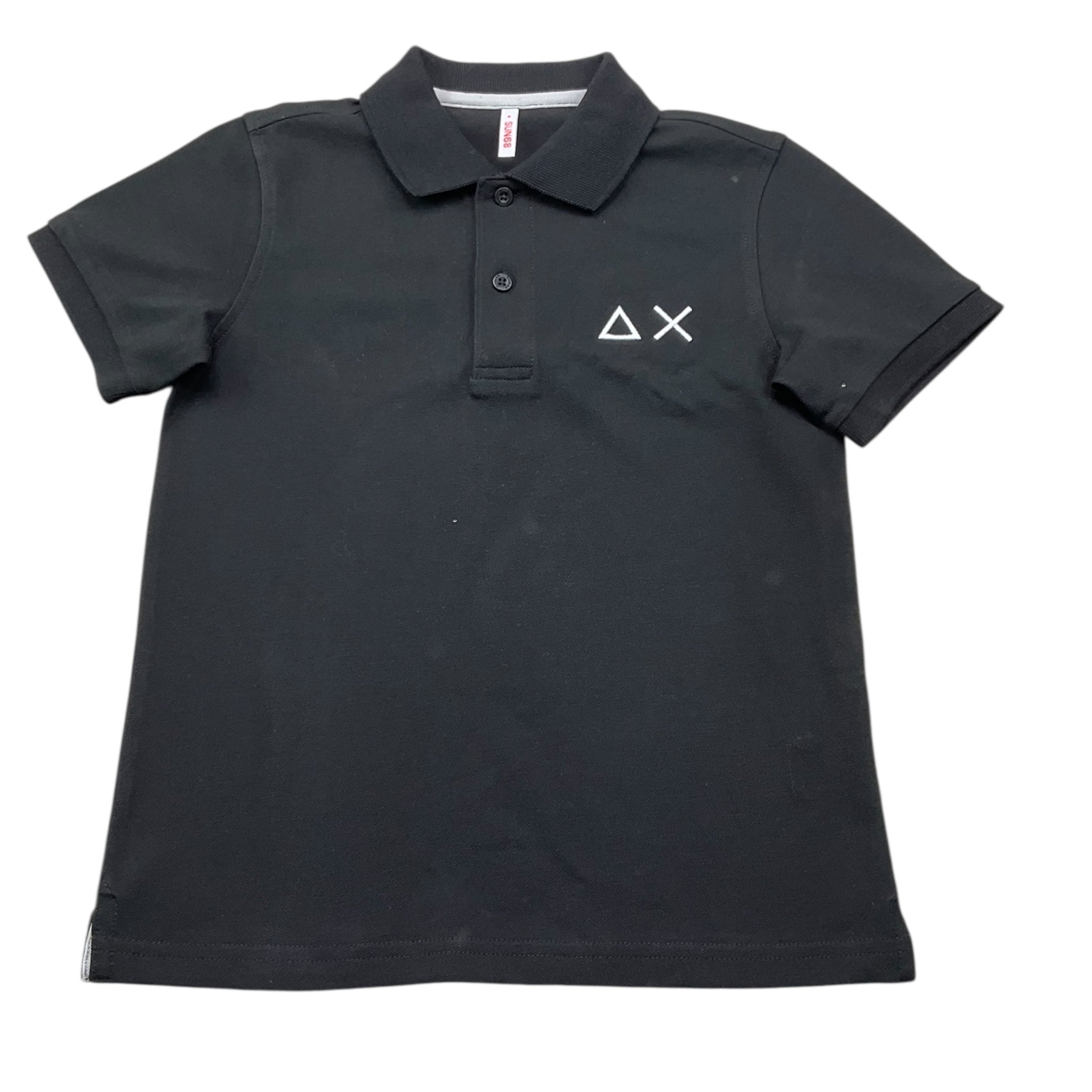 Sun68 Polo Mezza Manica Tinta Unita con Stampa per Bambino CPA35313 NERO SUN68 