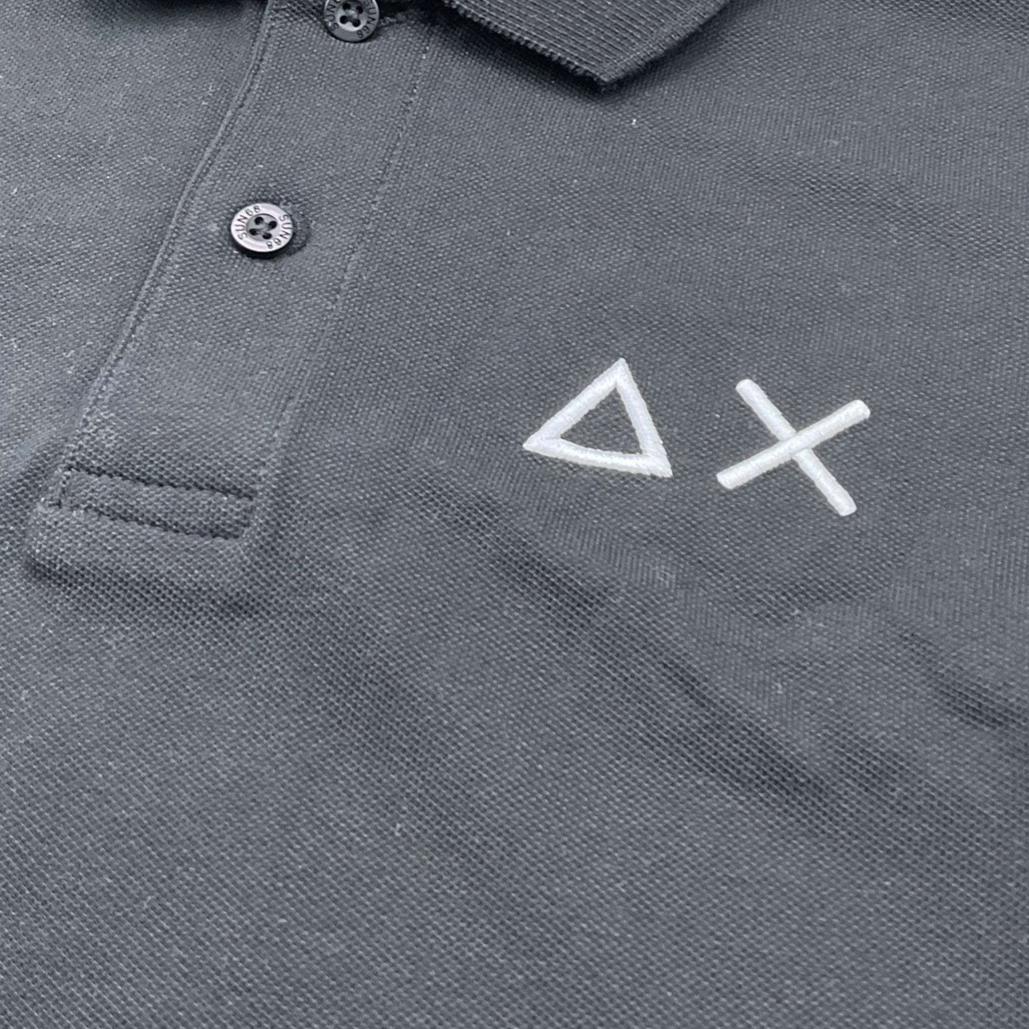 Sun68 Polo Mezza Manica Tinta Unita con Stampa per Bambino CPA35313 NERO SUN68 