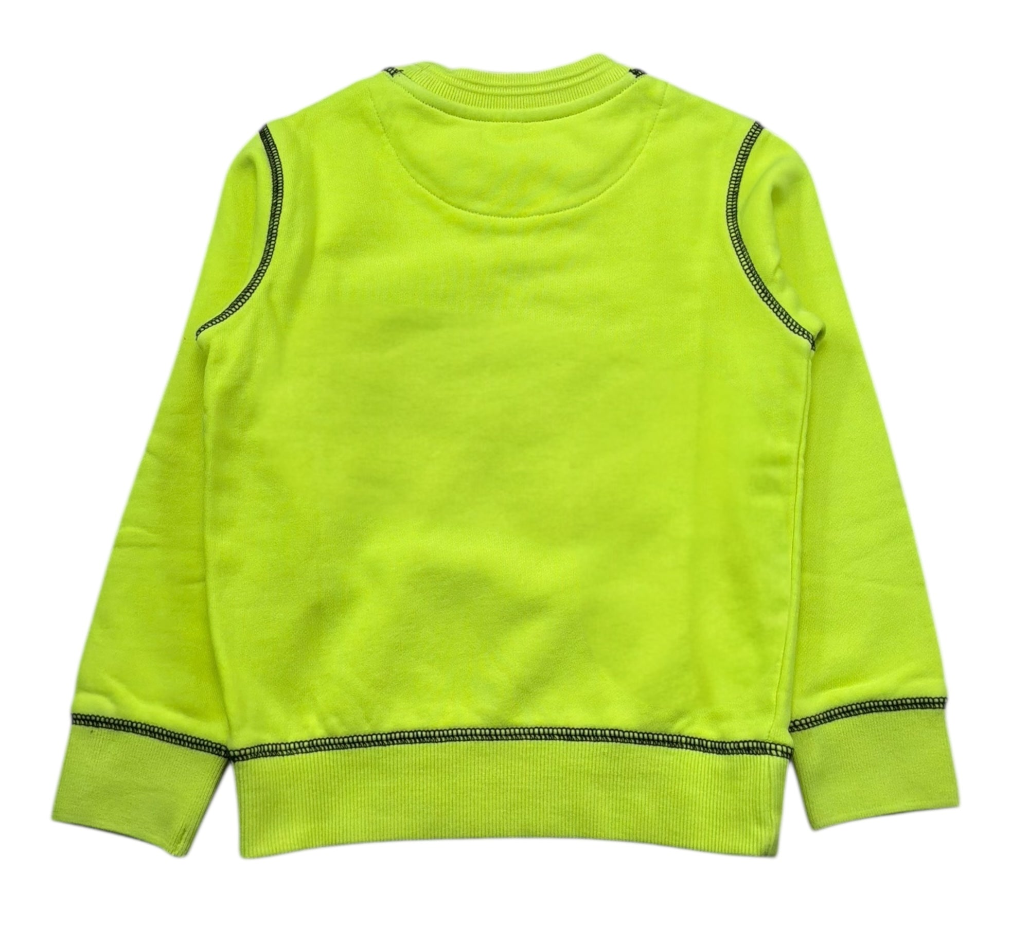 Sun68 Felpa Chiusa Girocollo Tinta Unita con Logo per Bambino F31314 GIALLO FLUO SUN68 