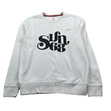 Sun68 Felpa Chiusa Girocollo tinta unita con Stampa Bianco per Bambino FLSP6 BIANCO SUN68 