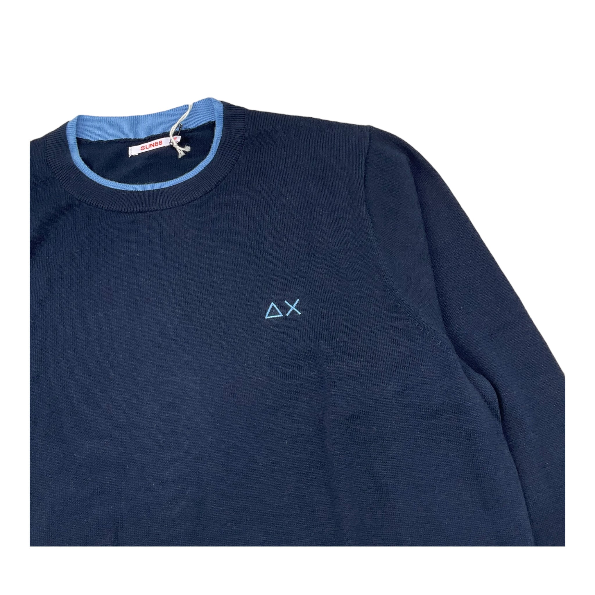 Sun68 Maglia Girocollo Tinta Unita per Bambino K35309S37 BLU SUN68 