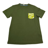 Sun68 T-Shirt Girocollo Tinta Unita con Taschino per Bambino T35303S VERDE SUN68 
