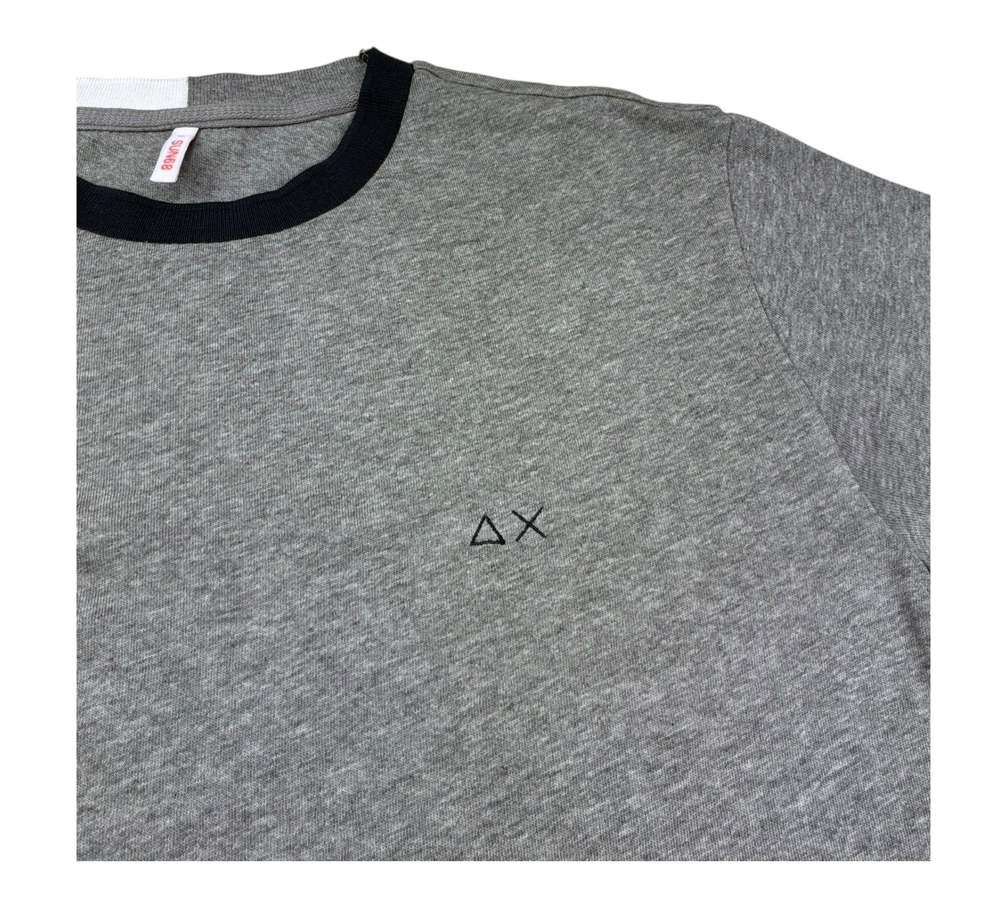 Sun68 T-Shirt Girocollo Tinta Unita con Logo per Bambino TSUNS GRIGIO SUN68 