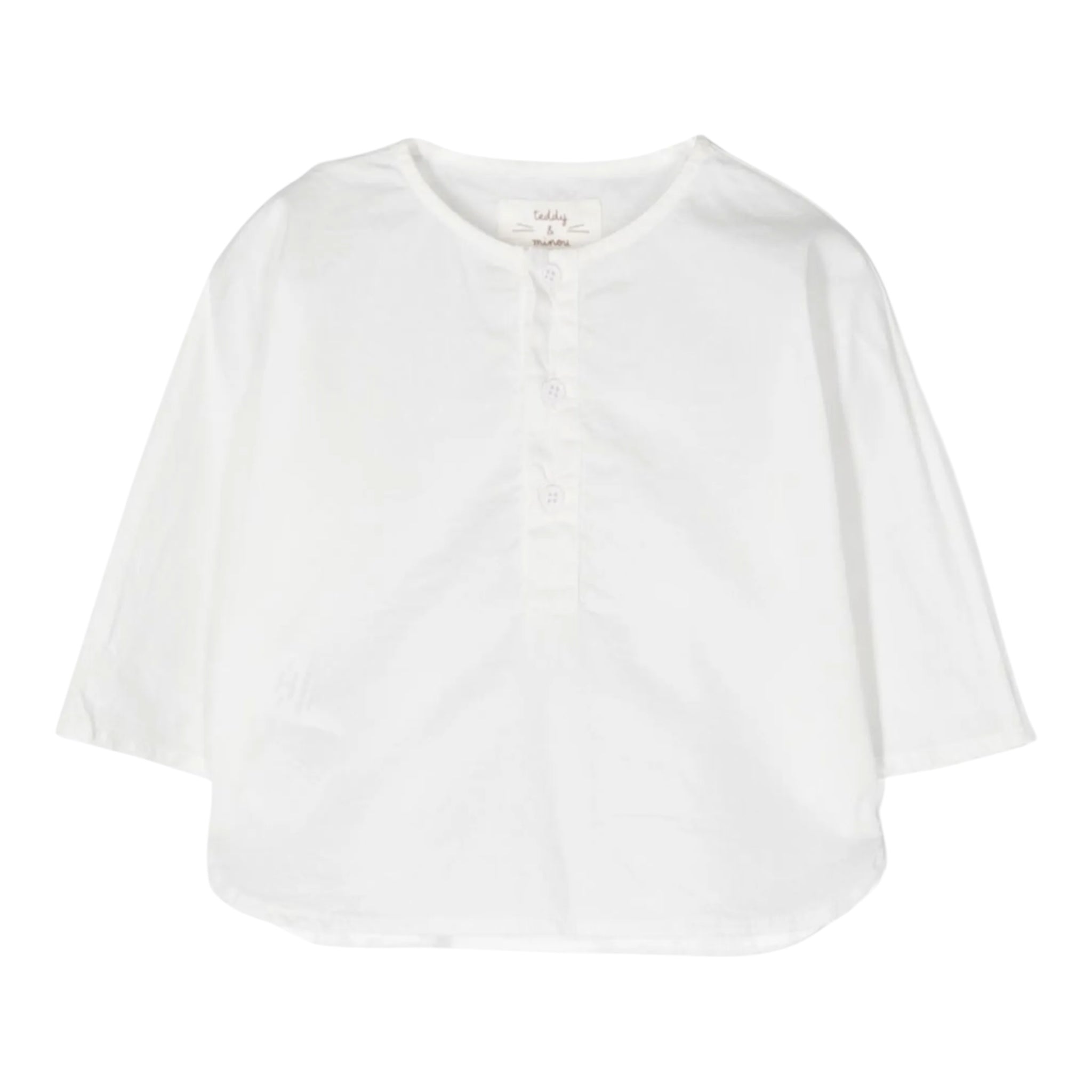 Teddy E Minou Camicia Manica Lunga Tinta Unita per Neonato E25CI007C6039 BIANCO TEDDY E MINOU 