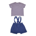 Teddy E Minou Completo 2 Pezzi T-Shirt-Salpette per Neonato E25CP066C0070 BLU TEDDY E MINOU 