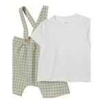 Teddy E Minou Completo 2 Pezzi T-Shirt-Salopette per Neonato E25CP066C3159 PANNA/VERDE TEDDY E MINOU 