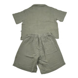 Teddy E Minou Completo 2 Pezzi Camicia-Bermuda Tinta Unita per Neonato E25CP075C6041NX VERDE TEDDY E MINOU 