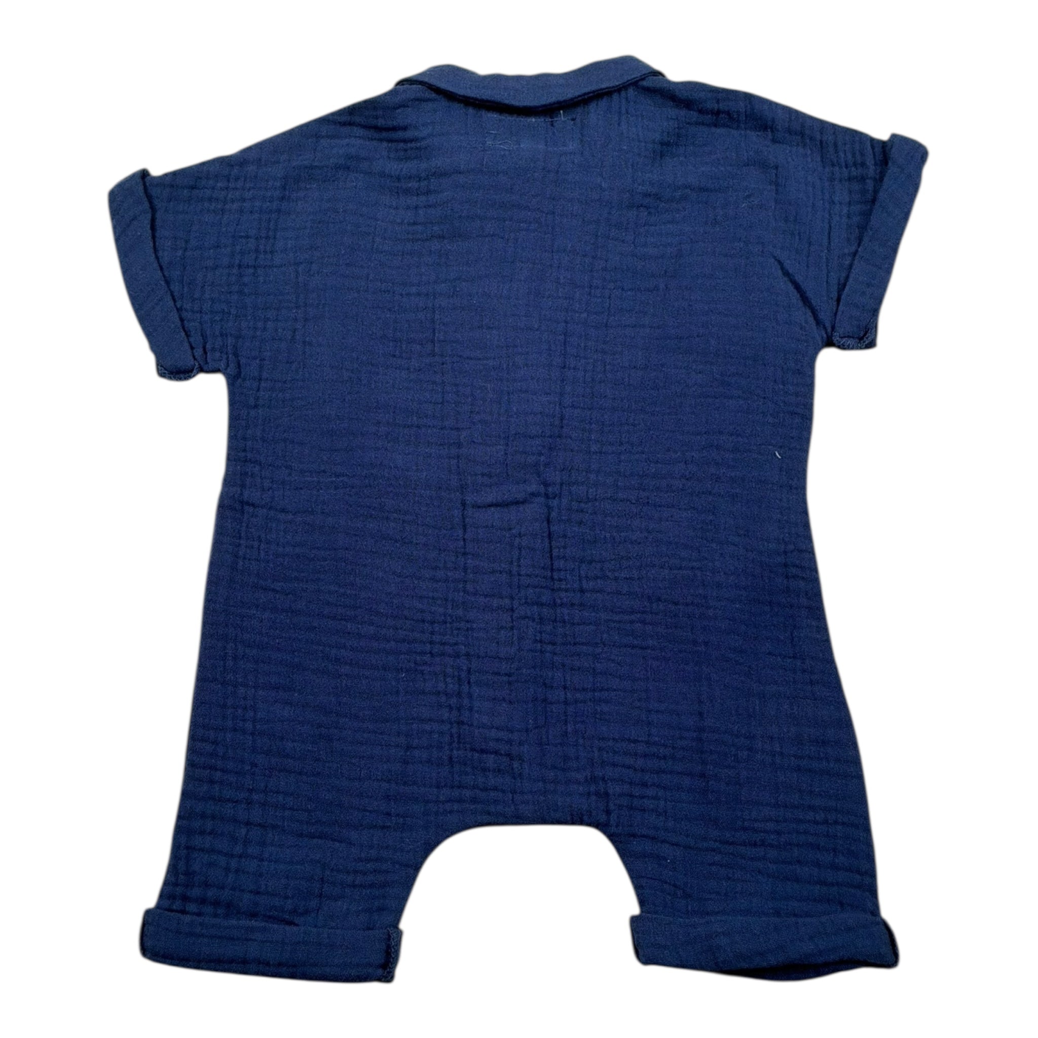 Teddy E Minou Pagliaccetto Mezza Manica Tinta Unita per Neonato E25TU008C0070X BLU TEDDY E MINOU 